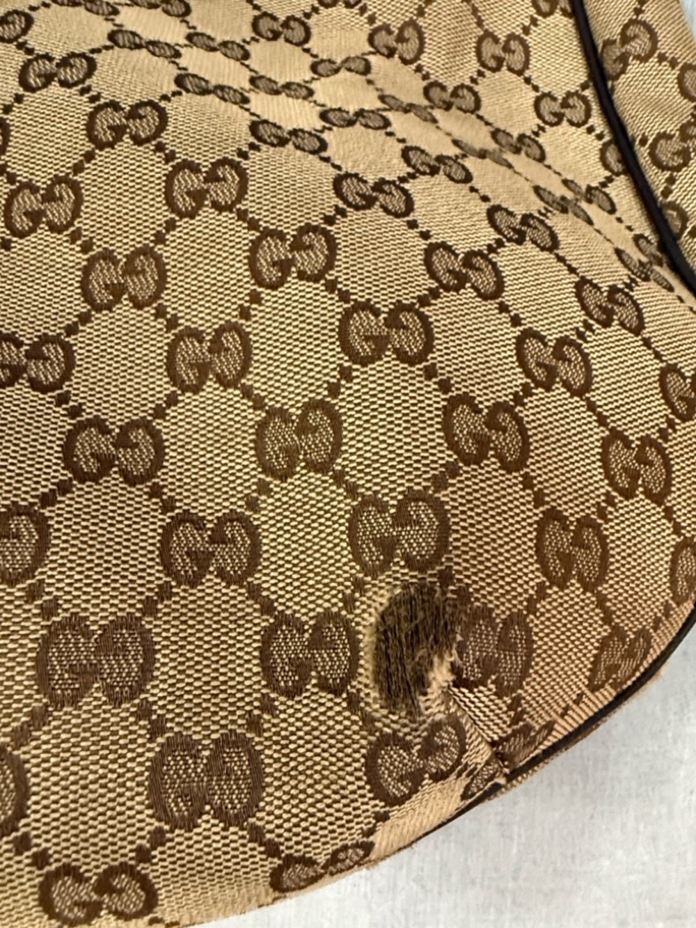 Gucci Tan GG Canvas Hobo with Green-Red  Accent - Picture 10 of 13